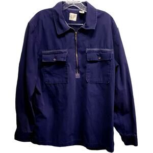 Gap Long Sleeve 1/4 Zip Pockets Light Weight Jacket /Thick Shirt Utility LG